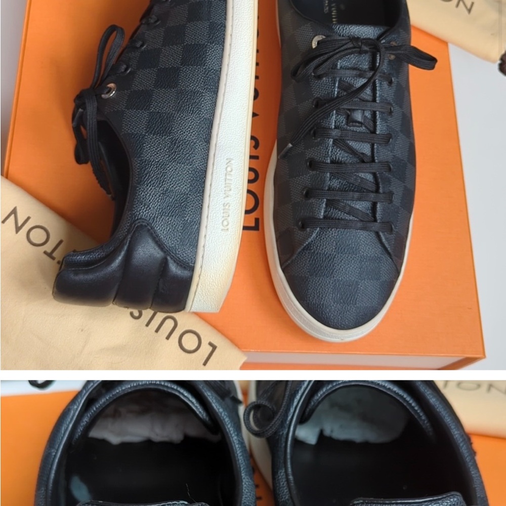 Stylish black White Louis Vuitton Sneakers size 12 European size - Picture 7 of 8